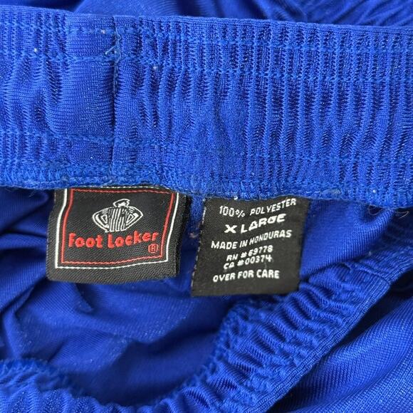 Foot Locker Shorts XL Blue Dazzle Shimmer Shiny Athletic Y2K Gym Basic Training - Picture 3 of 5